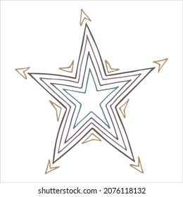 Vector hand drawn star illustration. Cute colorful doodle isolated on white background. For print, web, greeting card, design, decor.