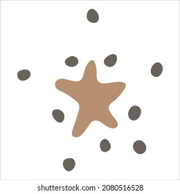 Ilustración de estrella dibujada a mano por vectores. Cuidado doodle colorido aislado sobre fondo blanco. Para impresión, web, tarjeta de felicitación, diseño, decoración.