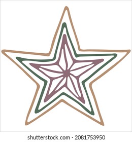 Vector hand drawn star illustration. Cute colorful doodle isolated on white background. For print, web, greeting card, design, decor.