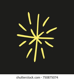 Vector hand drawn star, shining, sparkle, element for design, print.