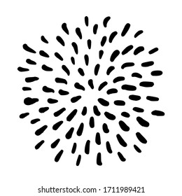 Vector Hand Drawn Starburst and Firework. Simple Element for Holiday Design. Vintage Sunbursts.