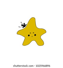Vector hand drawn starfish. Ocean marine world. For children fashion and stationery, nursery, scrapbooking, home decor and textile, surface design. Part of a sea creatures collection.