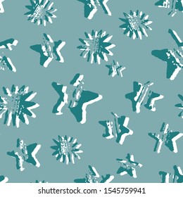 Vector hand drawn stars seamless pattern. Xmas illustration great for wrapping and textile design.