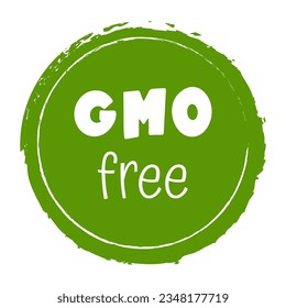 Pegatina dibujada a mano vectora para BIO, ECO, GMO LIBRE, GLUTEN LIBRE, VEGAN food. Etiquetas de productos naturales.