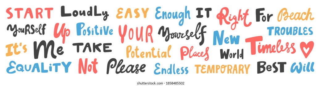 Vector hand drawn sticker logo words set collection.