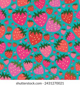 vector hand drawn strawberries seamless pattern perfect for wrapping paper, invitations, kitchen tea, paper plates, napkins, stationary, wallpaper, projects, fabric, kitchen apparel, birthdays, and mo
