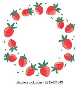 Ilustración de fresa dibujada a mano por vectores