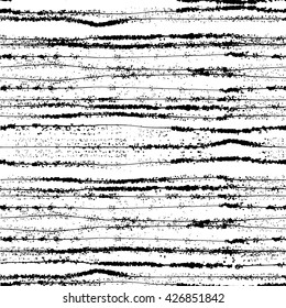 Vector Hand drawn striped and polka dot texture. Doodle seamless pattern