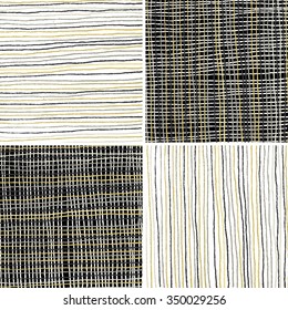 Vector hand drawn stripes. Background with stripes. Gold and Silver.