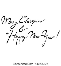 vector hand drawn style Christmas text