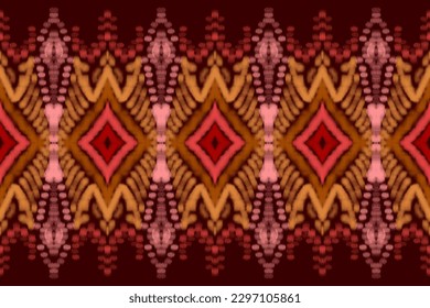 Vector hand drawn style, Ethnic ikat seamless pattern, African style, Abstract, Chevron embroidery, Paisley embroidery, Navajo geometric pattern, Aztec and tribal motifs, aboriginal, Blur color style.