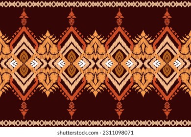 Estilo dibujado a mano vectorial, Patrón ininterrumpido de ikat étnico, estilo africano, vector abstracto, bordado de Chevron, bordado de Paisley, patrón geométrico navajo, motivos aztecos y tribales, aborígenes.