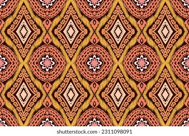 Estilo dibujado a mano vectorial, Patrón ininterrumpido de ikat étnico, estilo africano, vector abstracto, bordado de Chevron, bordado de Paisley, patrón geométrico navajo, motivos aztecos y tribales, aborígenes.
