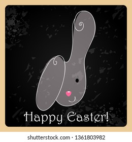 Vector hand drawn style illustration of cute Easter bunny