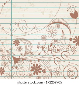 Vector hand drawn style illustration of cute birds in love
