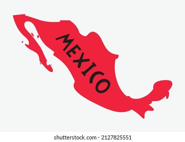 Vector hand drawn stylized map of Mexico. Travel illustration. The United Mexican States geography illustration. Latin America map element