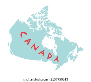 Vector hand drawn stylized map of Canada. Travel illustration. North America map element