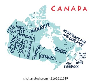 Vector Hand Drawn Stylized Map Canadian Stock Vector (Royalty Free ...