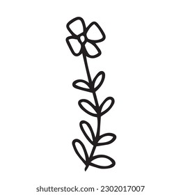 Vektor handgezeichnet Sommerblumendoodle-Skizze