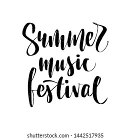 Vector hand drawn summer inscription for music festival.