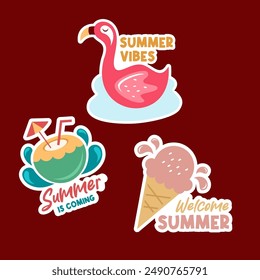 Vector hand drawn summer sticker