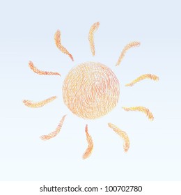 vector hand drawn sun