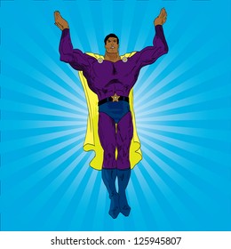 Vector hand drawn super hero hands raised pose