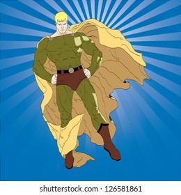 Vector hand drawn superhero posing
