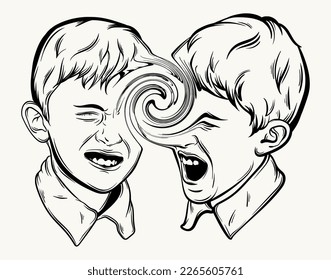 Vector hand drawn surreal illustration. Creative  artwork . Template for card, poster, banner, print for t-shirt, pin, badge, patch.