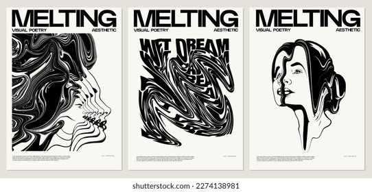 Vector hand drawn surreal illustration. Creative artwork . Template for card, poster, banner, print for t-shirt, pin, badge, patch.