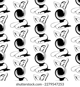 Vector hand drawn surreal illustration. Creative trendy artwork . Template for card, poster, banner, print for t-shirt, pin, badge, patch.