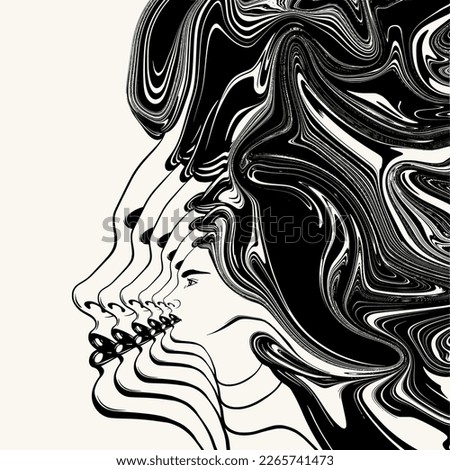 Vector hand drawn surreal illustration. Creative  artwork . Template for card, poster, banner, print for t-shirt, pin, badge, patch.