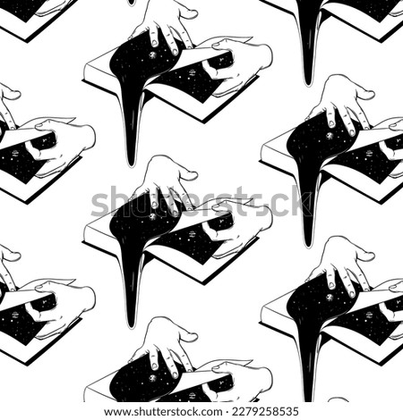 Vector hand drawn surreal illustration. Creative trendy artwork . Template for card, poster, banner, print for t-shirt, pin, badge, patch.