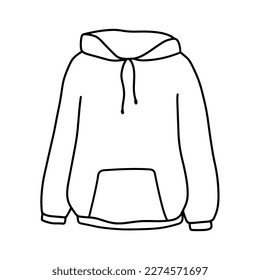 Vector hand drawn sweater doodle icon. Hoodies sketch illustration isolated on white background. Outline illustration