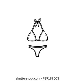 Vector hand drawn swimsuit outline doodle icon. Swimsuit sketch illustration for print, web, mobile and infographics isolated on white background.