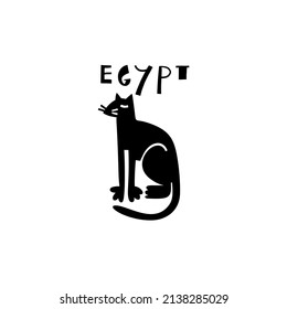 Símbolo de Egipto dibujado a mano por vectores. Ilustración de viajes de los carteles de la República Árabe de Egipto. Ilustración con letras dibujada a mano. Logo de la Antigua Ciudad Egipcia