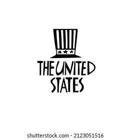 Vektorgrafik handgezeichnet Symbol der Vereinigten Staaten von Amerika. Reiseschild von US-Schildern. Handgezeichnete Illustration. Amerikas Wahrzeichen-Logo