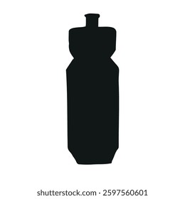 Vector hand drawn take away bottle silhouette isolated on white background