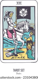 Vector hand drawn Tarot card deck.  Major arcana .  Engraved vintage style. Occult, spiritual and alchemy symbolism
