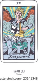 Vector hand drawn Tarot card deck.  Major arcana .  Engraved vintage style. Occult, spiritual and alchemy symbolism