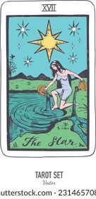 Vektor handgezeichnet Tarot Kartendeck.  Major Arcana .  Der Vintage-Stil ist graviert. Symbolik von Okkulter, spiritueller und alchemischer Natur