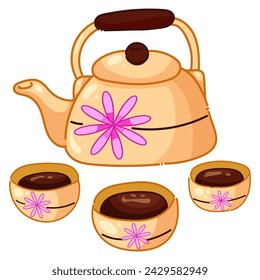 Vector hand drawn tea on a white background.