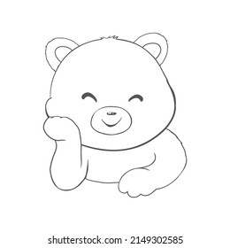 Vector hand drawn teddy bear illustration. Gift toy for Valentine's day, birthday, Christmas, holiday.