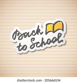 vector hand drawn text, back to school