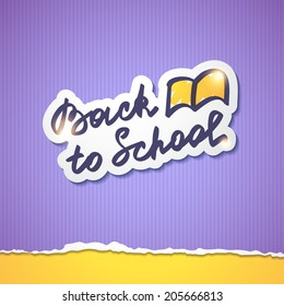 vector hand drawn text, back to school