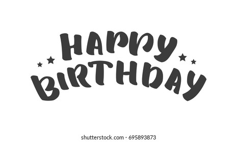 Vector hand drawn text Happy Birthday