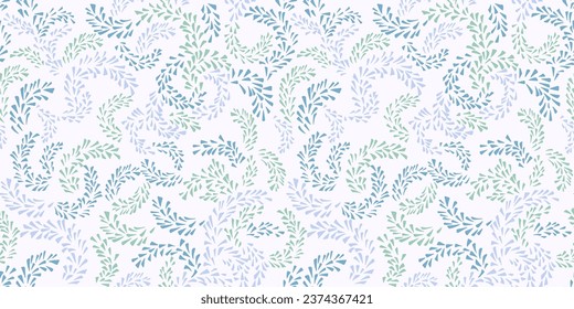 Vector hand drawn texture branches seamless pattern. Simple abstract gentle texture print. Template for design, textile, fabric, wallpaper, surface design, fashion