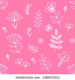 Vector hand drawn textures. Hipster grunge drawings. Hand drawing isolated boho floral illustration with leaves, branches, flowers.Lovely texture. Perfect for your project,wedding,packaging.
