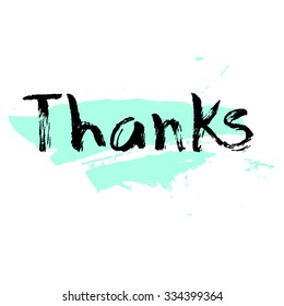 Vector hand drawn thank you in calligraphy brush