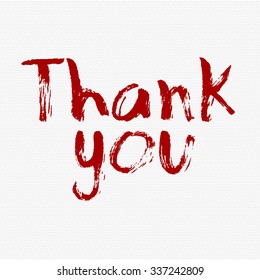 Vector hand drawn thank you in calligraphy brush